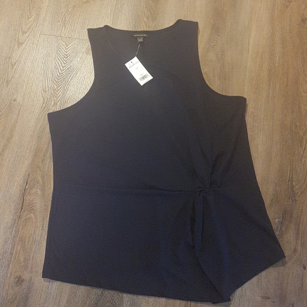 NWT Banana Republic Navy Sleeveless Blouse L